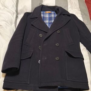 Boden Navy Pea Coat.  Wool with flannel lining.